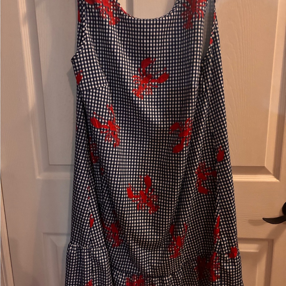 SHEIN Curve Blue and Red lobster 🦞 Gingham Dress